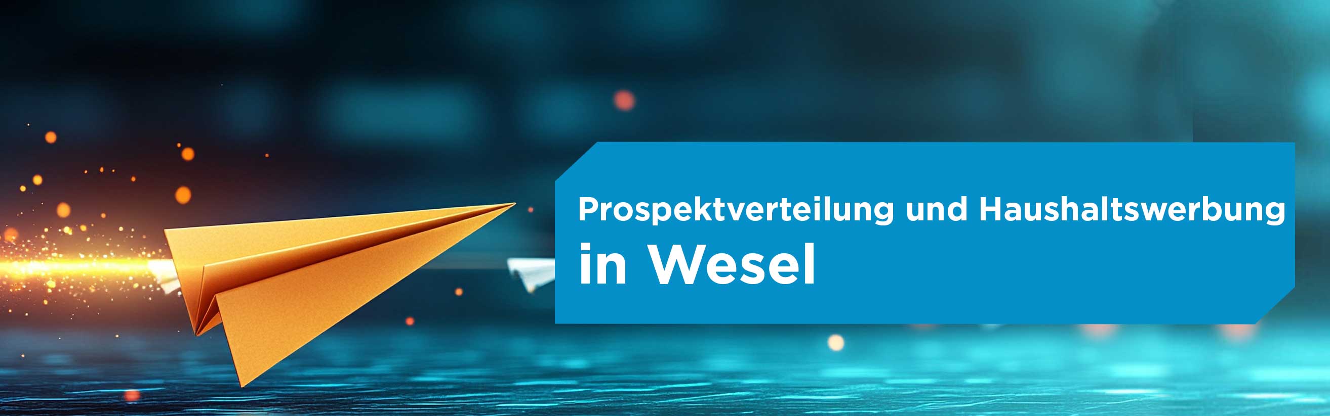 Papierflieger für Prospektverteilung in Wesel